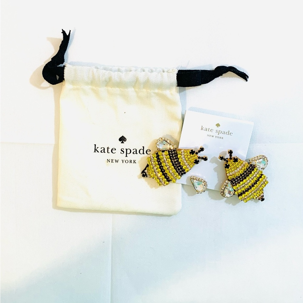 NWT Kate Spade Yellow & Black Bee Earrings w/Bag *Damaged One of the Bee’s Wings